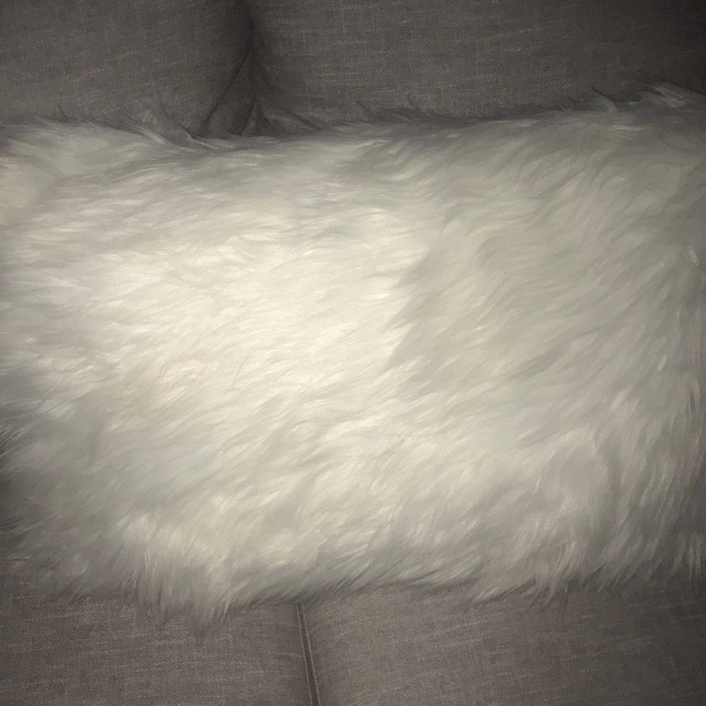 Fluffy White Throw Pillow